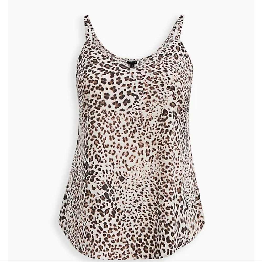 ❤ NWT - TORRID -AVA WHITE LEOPARD- TEXTURED - STRETCH CAMI